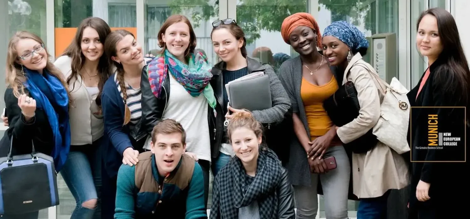Students in front of NEC Campus
