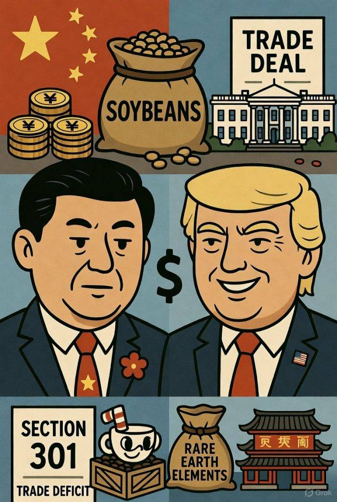 trump and xi cartoon image
