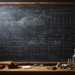 School blackboard with formulas