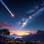 Peaceful earth with a galaxy